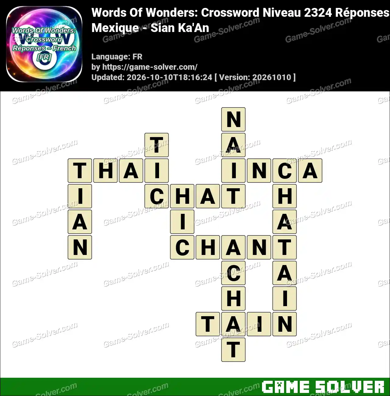 Words Of Wonders: Crossword Niveau 2324 Réponses – Mexique – Sian Ka’An